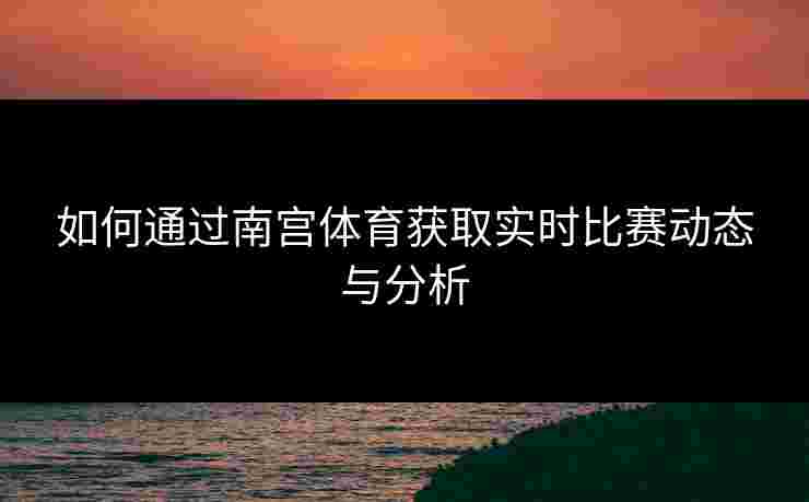 如何通过南宫体育获取实时比赛动态与分析