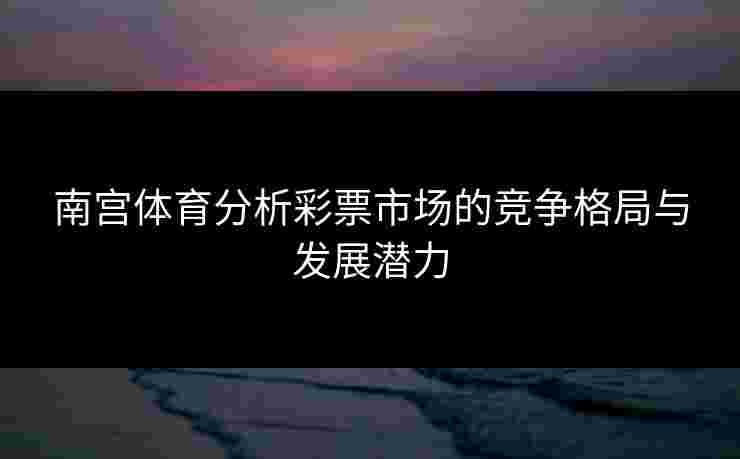 南宫体育分析彩票市场的竞争格局与发展潜力