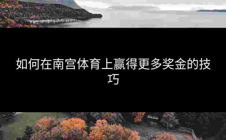 如何在南宫体育上赢得更多奖金的技巧